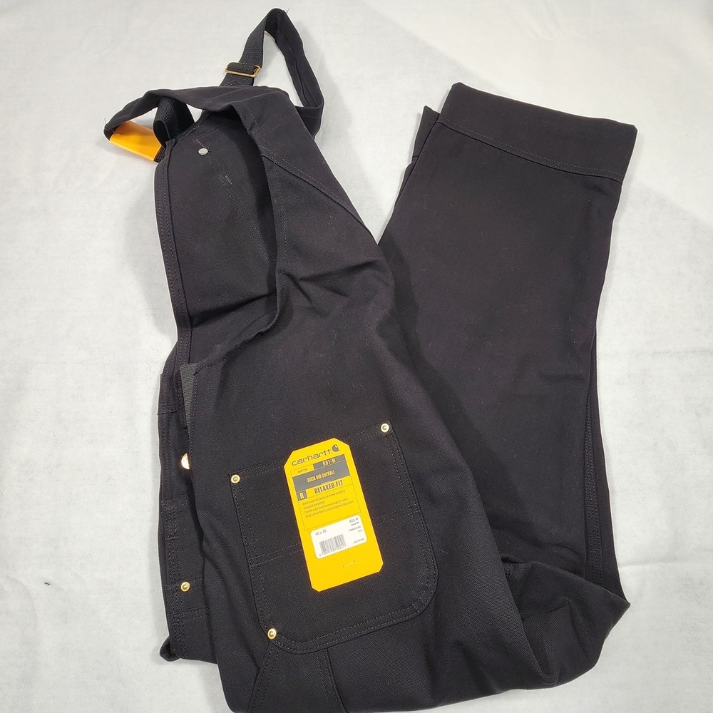 Carhartt Men's Iconic R01 Duck Bib Overall Carhartt Black W40 x L30